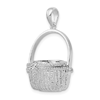 Sterling Silver Moveable 3D Nantucket Basket Pendant