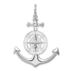 Sterling Silver Anchor and Compass Pendant 1 1/2in