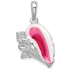 Sterling Silver 3-D Conch Shell Enamel Pendant 3/4in