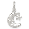 Sterling Silver 3/4in Moon & Star Charm