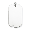 Sterling Silver 1 3/16in Engravable Dog Tag Pendant