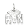Sterling Silver 1/2in Registered Nurse RN Symbol Charm