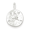 Sterling Silver 1/2in Diamond-cut Flat Back Sand Dollar Charm