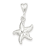 Sterling Silver 3/4in Diamond-cut Starfish Charm
