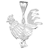 15/16in Rooster Charm - Sterling Silver