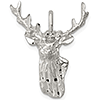 Sterling Silver 1in Deer Head Charm