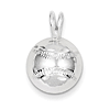Sterling Silver Baseball Charm 3/8in