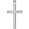Sterling Silver 1in Smooth Latin Cross Pendant