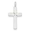 Sterling Silver 1in Diamond-cut Cross Pendant