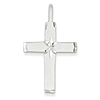 Sterling Silver 1in Latin Cross with Diamond-cut Accents