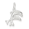 Sterling Silver Two Dolphins Charm 1/2in