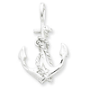 Sterling Silver Anchor Pendant with Rope 15/16in
