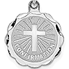 Confirmation Disc Charm 9/16in - Sterling Silver