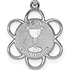 Sterling Silver 1/2in Laser Etched Holy Communion Charm