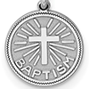 Sterling Silver Baptism Disc Charm 5/16in
