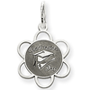 Sterling Silver 1/2in Graduation Day Charm with Scalloped Edges