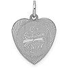 9/16in On Graduation Day Heart Charm - Sterling Silver