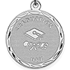 3/4in Engravable Graduation Day Disc Charm - Sterling Silver
