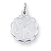 Sterling Silver 5/8in Sweet 16 Faceted Disc Charm