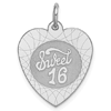Sterling Silver Small Sweet 16 Heart Charm