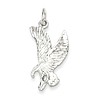 Sterling Silver 7/8in Diamond-cut Eagle Charm