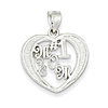 9/16in #1 Mom Charm -  Sterling Silver