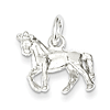 Sterling Silver 1/2in 3-D Trotting Horse Charm