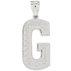 Sterling Silver 1in Patterned Block G Pendant