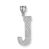 1in Initial J Charm - Sterling Silver