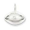 Sterling Silver Football Charm with Polished Finish