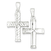 Sterling Silver 1in Reversible Ridged Cross Pendant