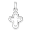 Sterling Silver Petite Outline Cross 11/16in
