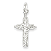 Sterling Silver Textured Crucifix Pendant 3/4in