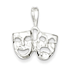 1/2in Comedy Tragedy Charm - Sterling Silver