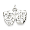 Sterling Silver 9/16in Comedy Tragedy Charm