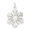 Sterling Silver 3/4in Diamond-cut Snowflake Charm