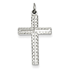Sterling Silver 7/8in Cross Pendant with Decorative Finish