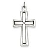 Sterling Silver 1 1/4in Latin Cross with Antiquing