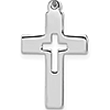 Sterling Silver Cut-out Cross in a Cross Pendant 3/4in