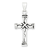 Sterling Silver 1 3/8in Antiqued Wrapped Cross Pendant