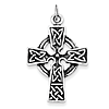 Sterling Silver 1 1/8in Antiqued Celtic Cross Pendant