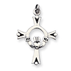1 5/8in Claddagh Cross - Sterling Silver