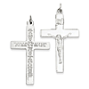 Sterling Silver 1 1/2in Lord's Prayer Reversible Crucifix