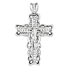 Sterling Silver 3 1/4in Cubic Zirconia Crucifix