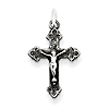 Sterling Silver 11/16in Antiqued INRI Crucifix