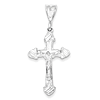 Sterling Silver 1 1/4in Diamond-Cut Crucifix