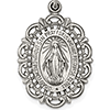 Sterling Silver 7/8in Scalloped Edge Miraculous Medal