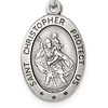 Sterling Silver 5/8in Engravable St. Christopher Medal