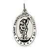 Sterling Silver Engravable Diamond-cut St. Christopher Medal 1in