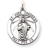 Sterling Silver Round St. Jude Thaddeus Medal